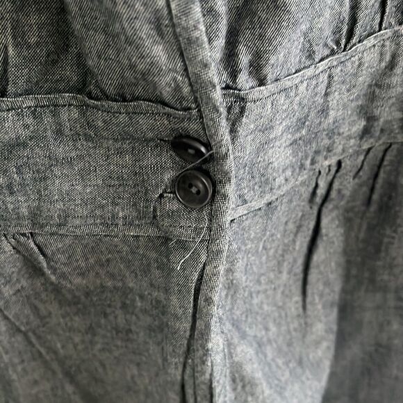 EUC Eileen Fisher gray blue stand collar chambray jacket large - Picture 6 of 9